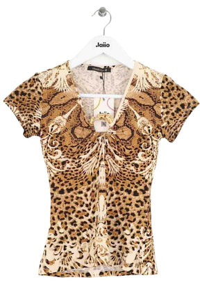 Top Roberto Cavalli Marron en Synthétique, taille M - Seconde Main