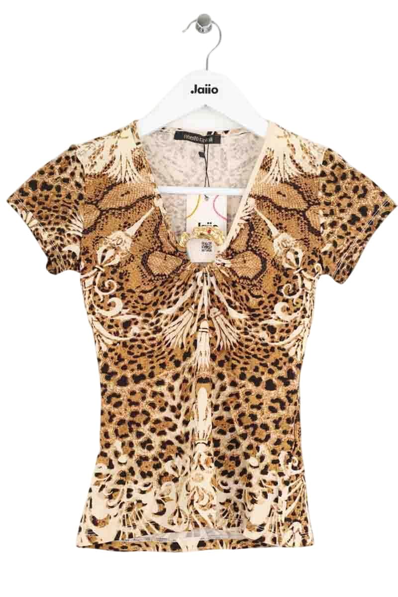 Top Roberto Cavalli Marron en Synthétique, taille M - Seconde Main