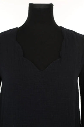 Top Saaj Noir en Coton