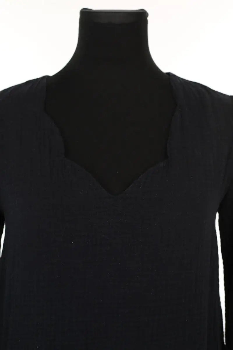 Top Saaj Noir en Coton