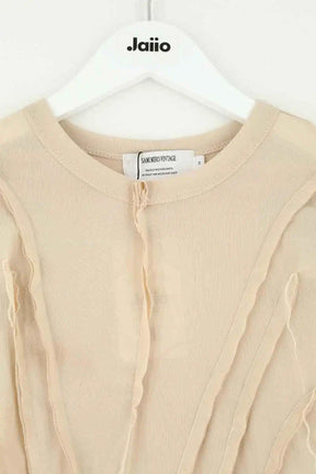 Top Sami Miro Vintage Asymmetric long sleeve tee Beige en Synthétique