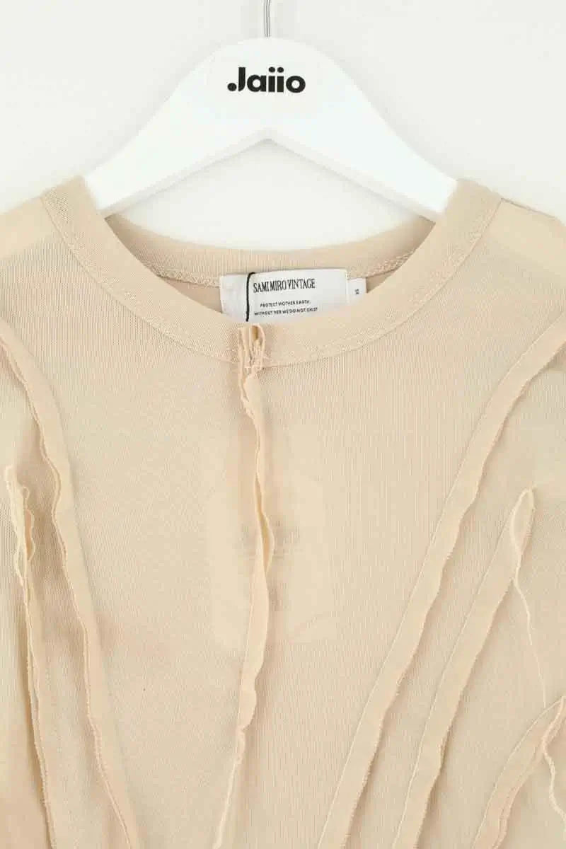 Top Sami Miro Vintage Asymmetric long sleeve tee Beige en Synthétique