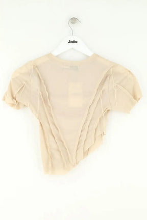 Top Sami Miro Vintage Asymmetric long sleeve tee Beige en Synthétique