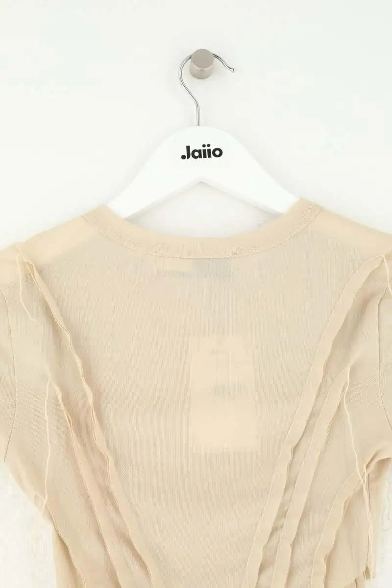 Top Sami Miro Vintage Asymmetric long sleeve tee Beige en Synthétique