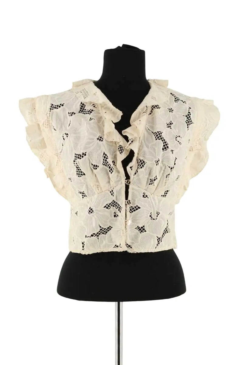 Top Sandro Beige en Coton, taille S - Seconde Main