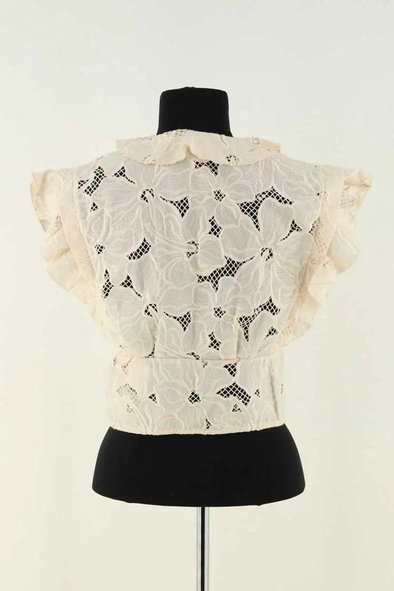 Top Sandro Beige en Coton