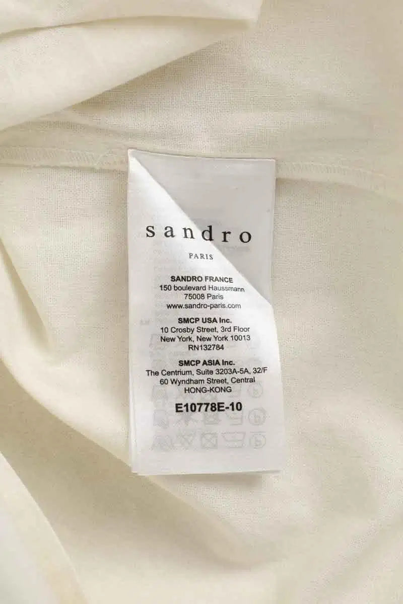 Top Sandro Blanc en Coton