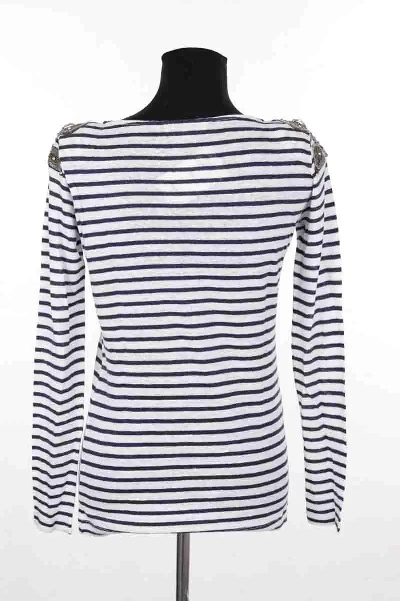 Top Sandro Blanc en Lin