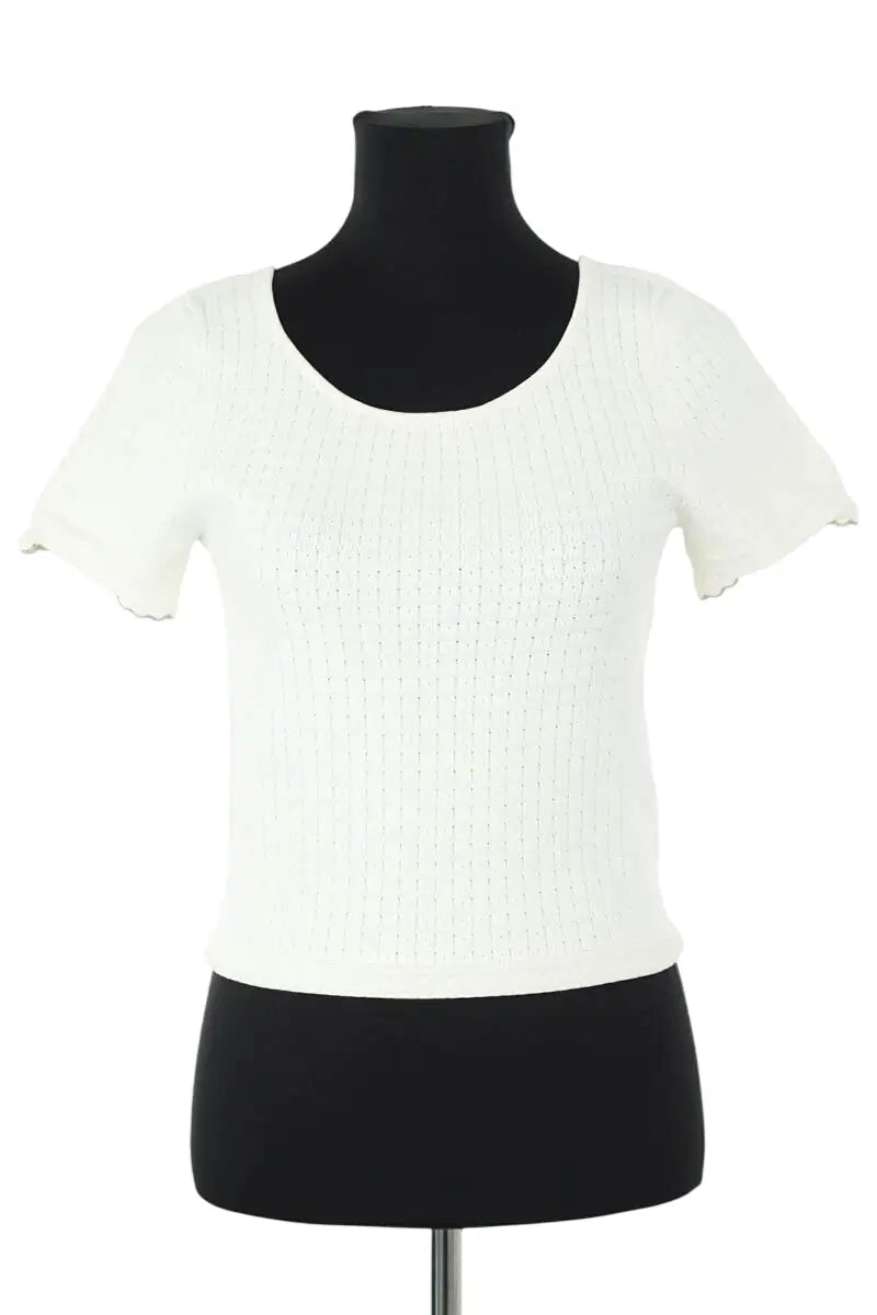 Top Sandro Blanc en Synthétique, taille L - Seconde Main