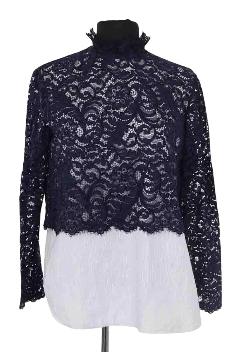 Top Sandro Bleu en Coton, taille L - Seconde Main