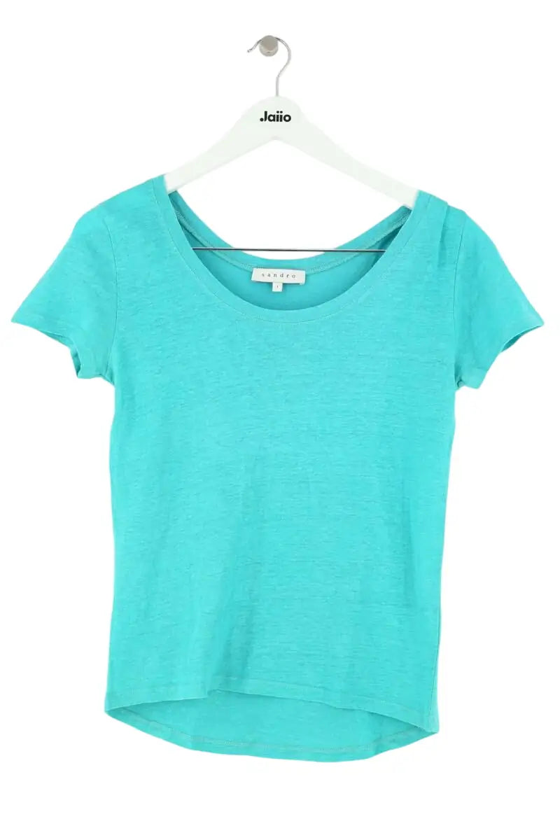 Top Sandro Bleu en Lin, taille S - Seconde Main