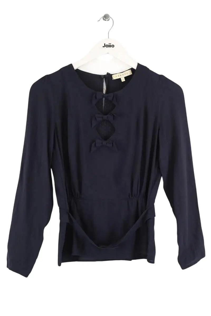 Top Sandro Marine en Polyamide, taille S - Seconde Main