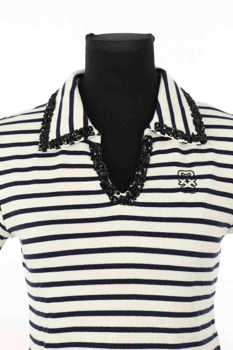 Top Sandro Marseille Blanc en Coton