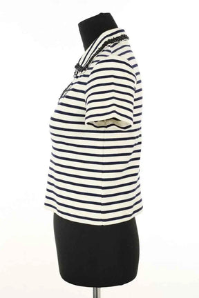 Top Sandro Marseille Blanc en Coton