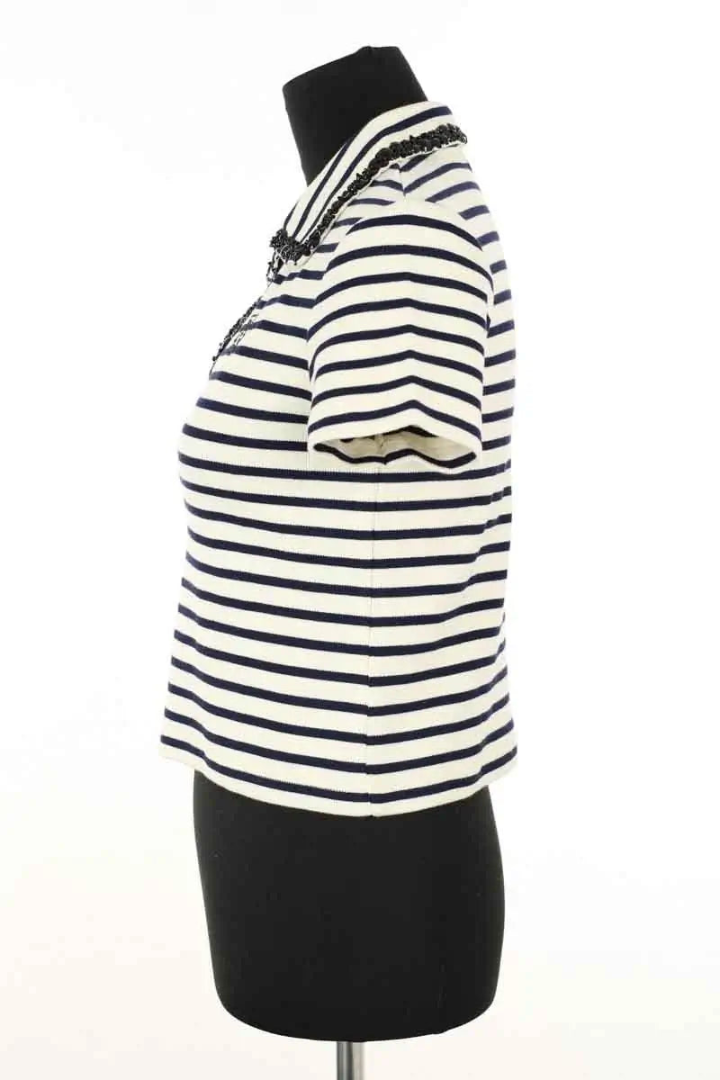 Top Sandro Marseille Blanc en Coton