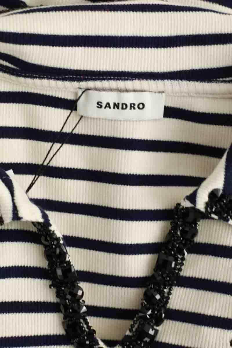 Top Sandro Marseille Blanc en Coton