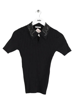 Top Sandro Noir en Viscose, taille L - Seconde Main