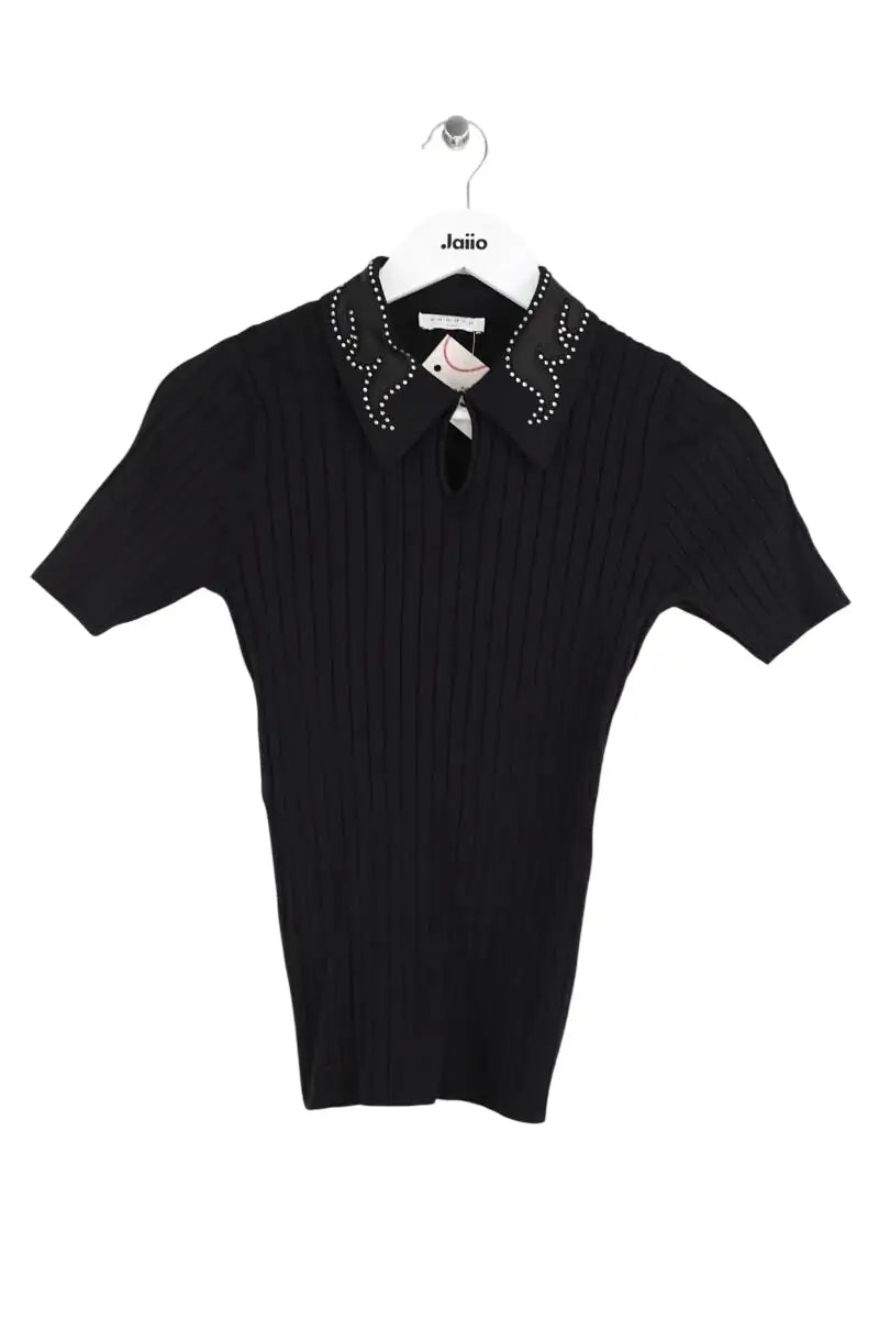 Top Sandro Noir en Viscose, taille L - Seconde Main