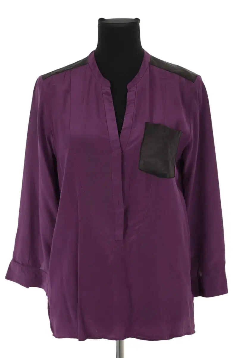 Top Sandro Violet en Soie, taille S - Seconde Main