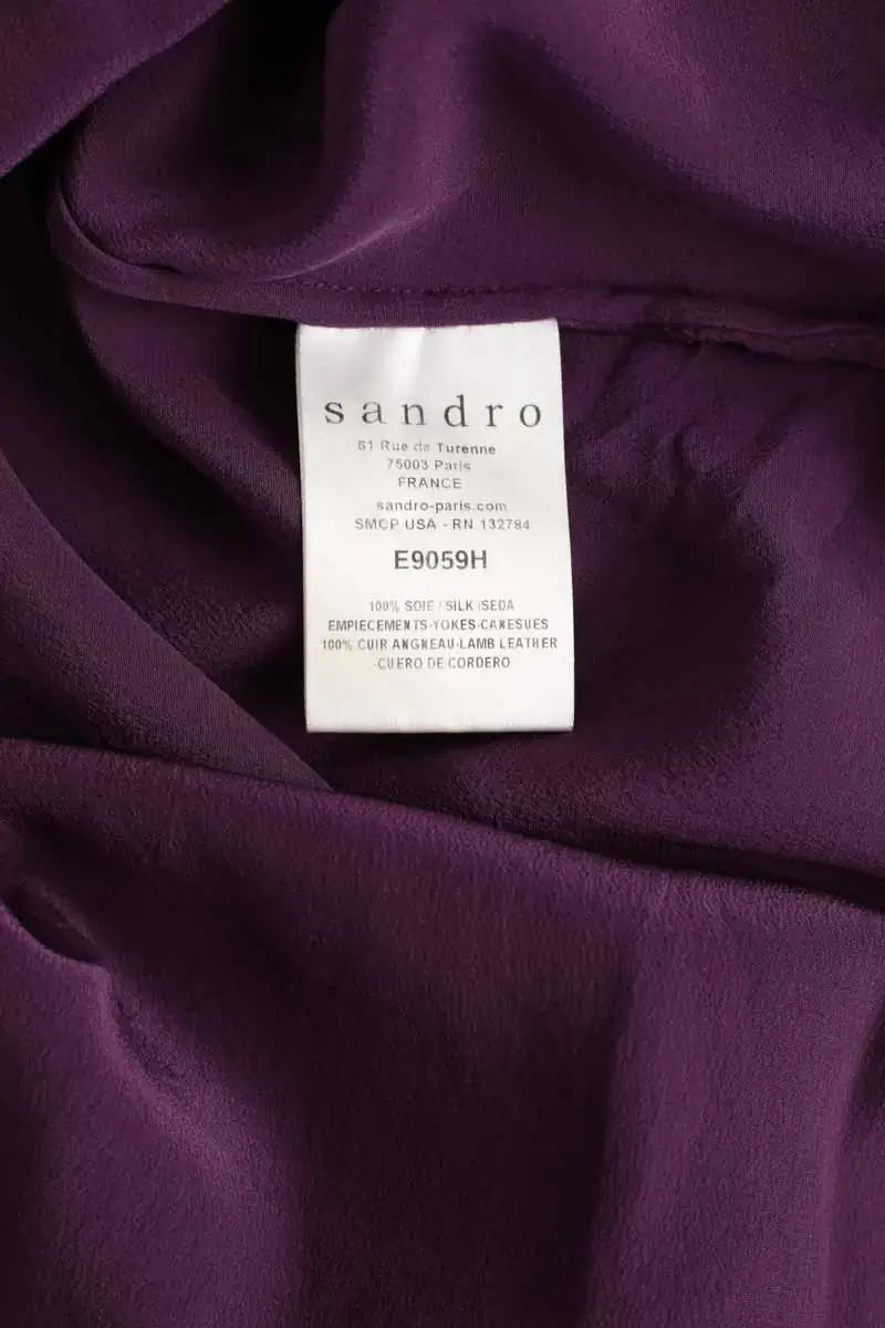 Top Sandro Violet en Soie