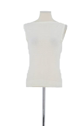 Top sans manche Agnès B. Blanc en Coton, taille S - Seconde Main