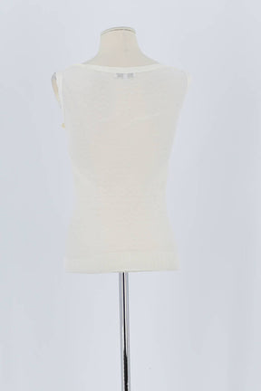 Top sans manche Agnès B. Blanc en Coton