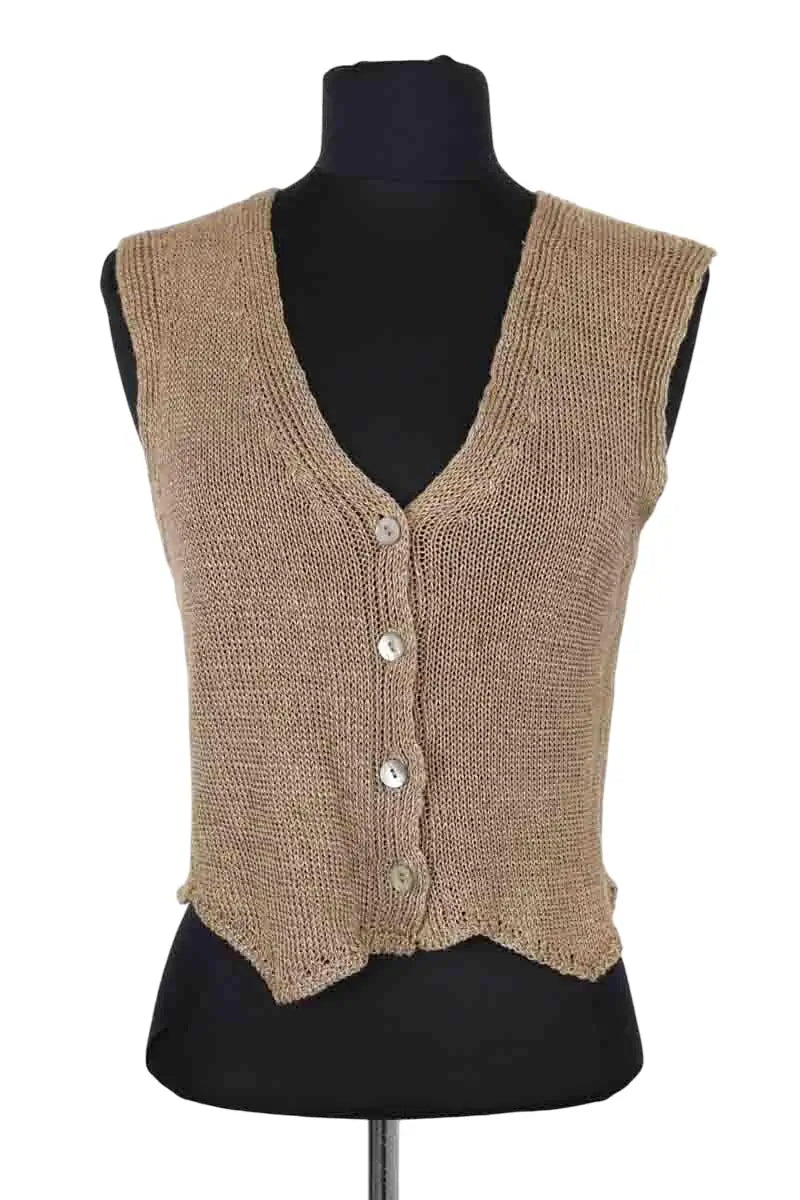 Top sans manche Agnès B. Marron en Synthétique, taille M - Seconde Main