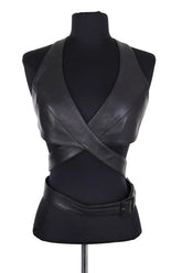 Top sans manche Alaïa Noir en Cuir, taille M - Seconde Main