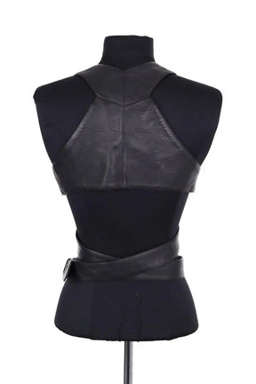 Top sans manche Alaïa Noir en Cuir