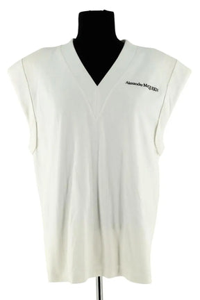 Top sans manche Alexander McQueen Blanc en Coton, taille L - Seconde Main