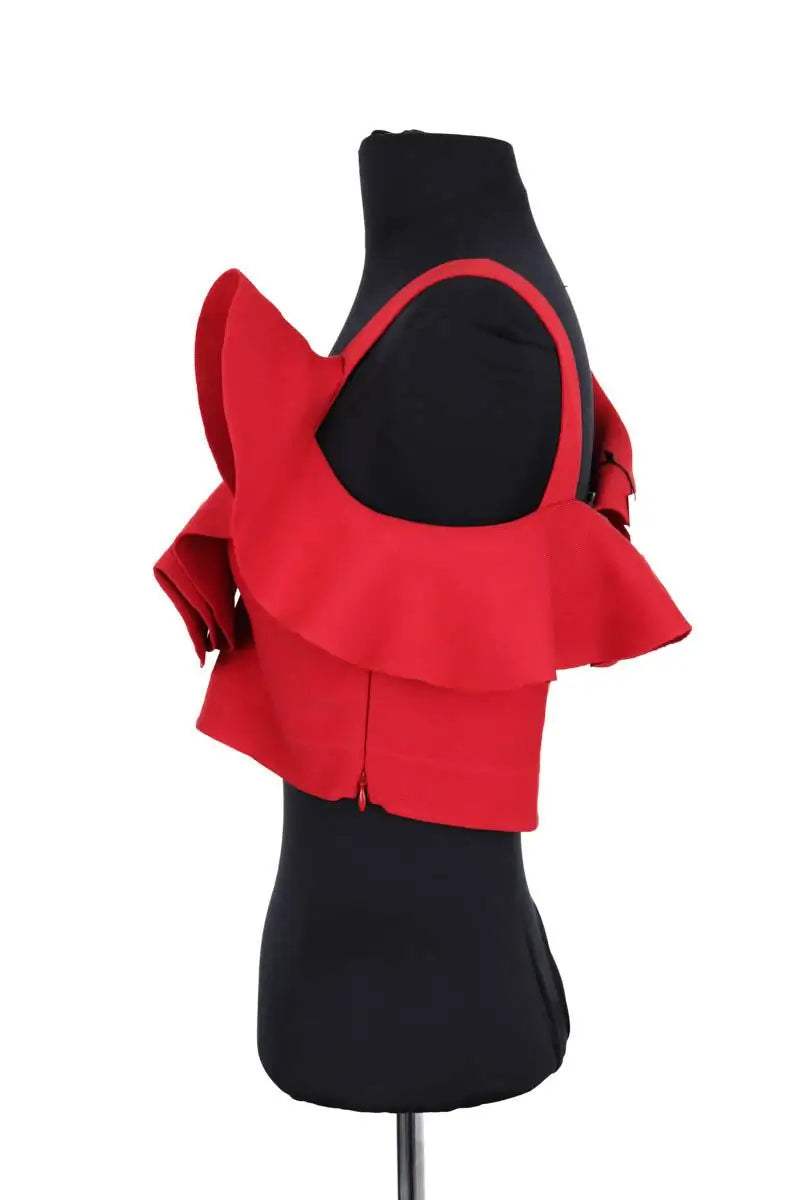 Top sans manche Alexander McQueen Rouge en Synthétique