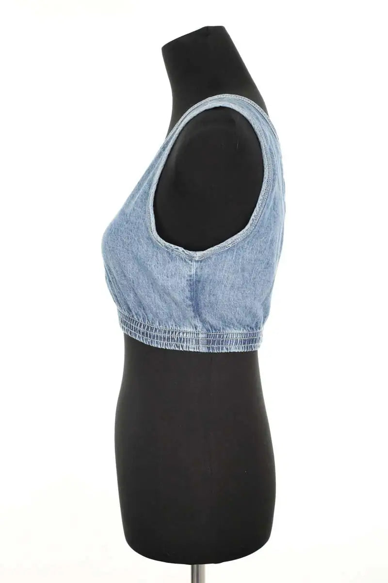 Top sans manche American Vintage Bleu en Coton