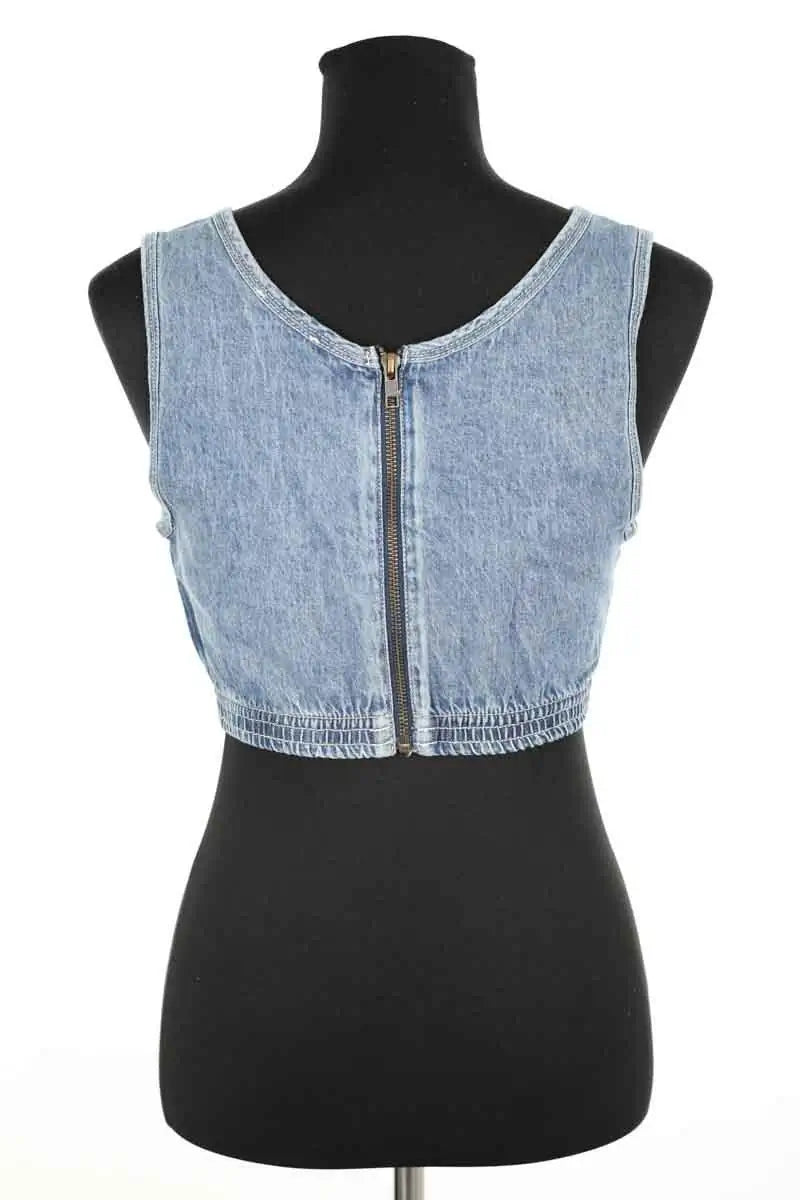 Top sans manche American Vintage Bleu en Coton