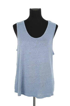 Top sans manche American Vintage Bleu en Lin, taille S - Seconde Main