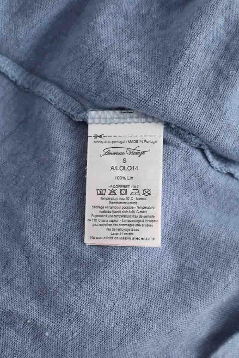 Top sans manche American Vintage Bleu en Lin