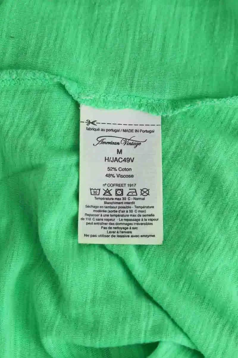 Top sans manche American Vintage Vert en Coton