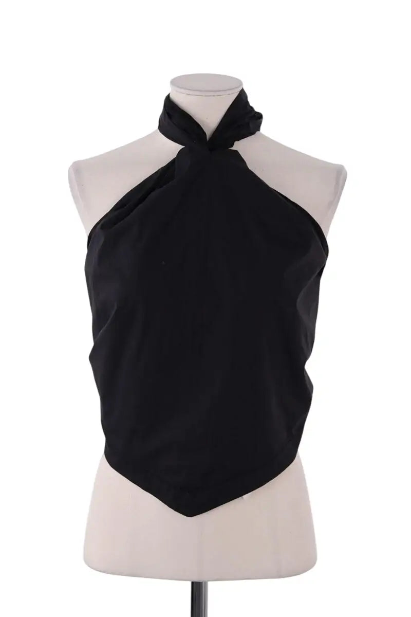 Top sans manche Anine Bing Noir en Coton, taille S - Seconde Main