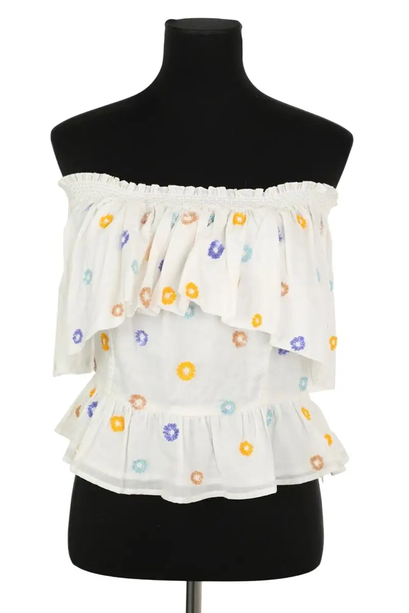 Top sans manche Antik Batik Blanc en Coton, taille S - Seconde Main