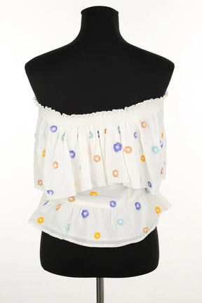 Top sans manche Antik Batik Blanc en Coton