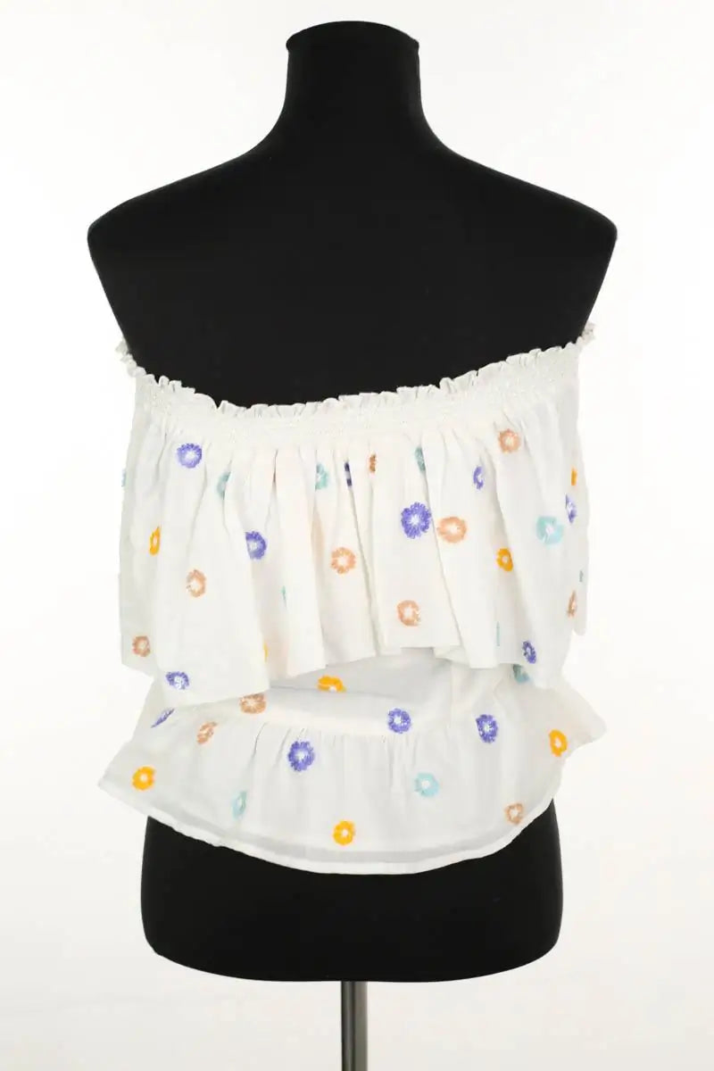 Top sans manche Antik Batik Blanc en Coton
