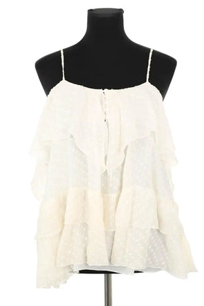 Top sans manche Antik Batik Ecru en Soie, taille M - Seconde Main