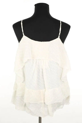 Top sans manche Antik Batik Ecru en Soie
