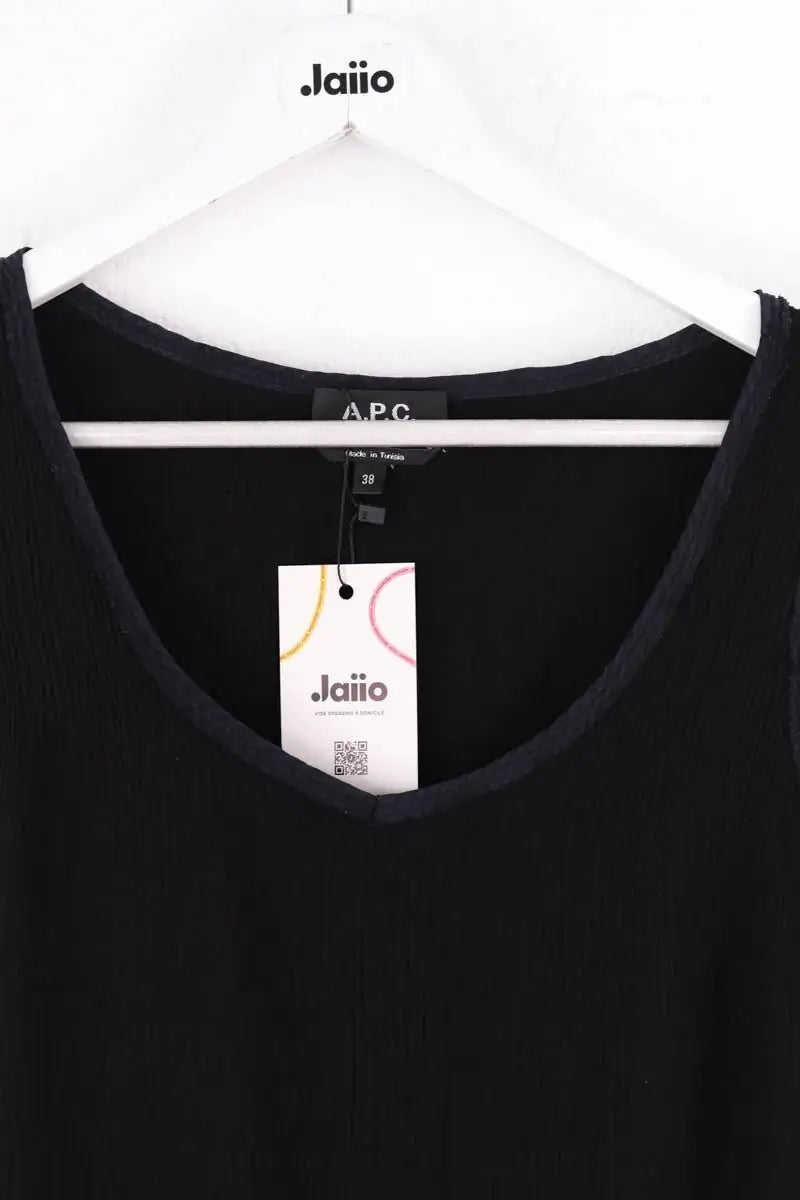 Top sans manche APC Noir en Coton