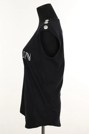 Top sans manche Balmain Noir en Coton