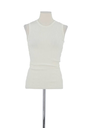 Top sans manche Barbara Bui Blanc en Viscose, taille S - Seconde Main