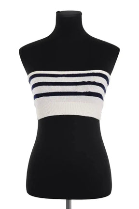 Top sans manche Barrie Ecru en Cachemire, taille S - Seconde Main