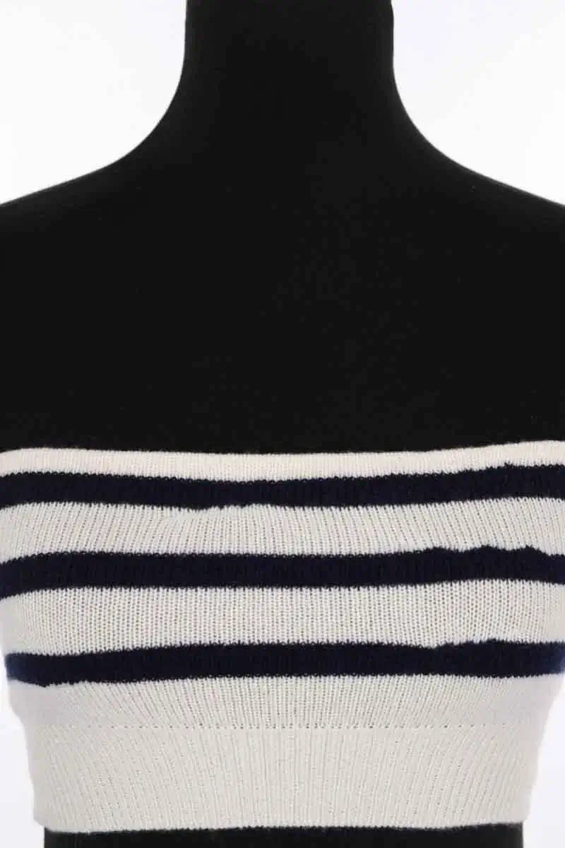 Top sans manche Barrie Ecru en Cachemire