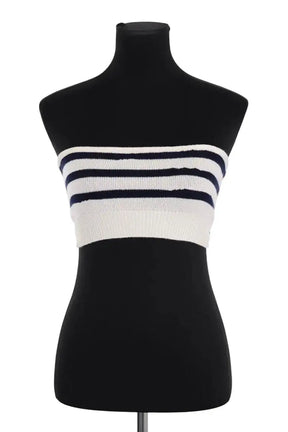 Top sans manche Barrie Ecru en Cachemire, taille S - Seconde Main