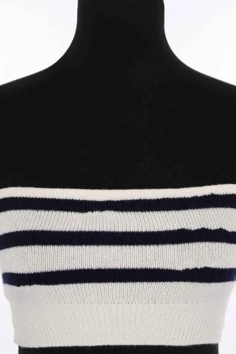 Top sans manche Barrie Ecru en Cachemire