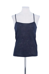 Top sans manche Ba&Sh Bleu en Lin, taille XS - Seconde Main